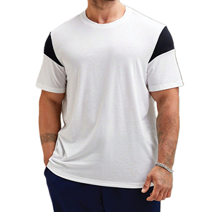 เสื้อยืดคอกลมบล็อกสีเทาและขาวสำหรับผู้ชาย - เสื้อยืดสองสีที่ทันสมัยและเรียบง่าย สวมใส่สบายในชีวิตประจำวัน - Product Image 4
