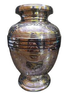 Hermosa urna conmemorativa de cenizas para adultos, estilo americano/europeo, con hoja de estaño y latón completamente grabada, para almacenamiento de cenizas. - Product Image 5