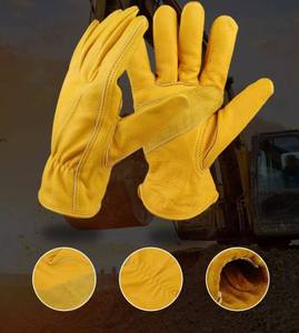 Gants de sécurité en cuir véritable unisexes résistants aux hautes températures, vêtements de travail à usage industriel, protection contre l'abrasion - Product Image 2