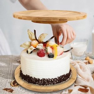 Organisateur de cuisine rotatif en bois d'acacia moderne Lazy Susan plateau tournant comptoir épices garde-manger stockage alimentaire bac Pivot étagère affichage - Product Image 6