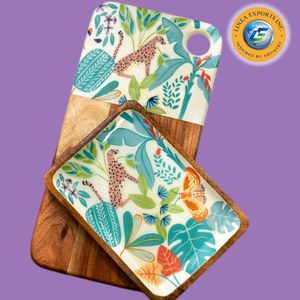 Linea Exports Inc. Customizable Decorative Herbal Design Wooden Chopping Board Premium Kitchen Gift & Serving Board - Product Image 2