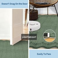 Hallway 2x6 Washable Vintage Kitchen Non Slip Laundry Distressed Green Scalloped Entryway Bedroom Runner Rugs