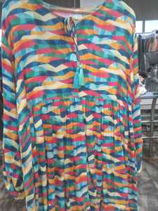 Nouvelle Robe Chemise en Coton Imprimé Tie-Dye Extensible à Manches Longues Style Bohème Décontracté Boutonnée Ceinturée Coupe Ample Taille Ajustable pour Soirée - Product Image 3