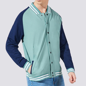 แจ็คเก็ตวาร์ซิตี้แบบกำหนดเองพร้อมโลโก้ OEM แขนผ้าขนสัตว์สำหรับผู้ชาย เสื้อเบสบอลสตรีทแวร์ คอลเลจ บอมเบอร์ คอตั้ง สีและขนาดตามสั่ง - Product Image 2