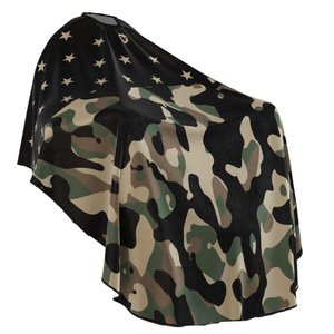 HYSAF APPARELS CO Capa de Peluquería Profesional Negra Ajustable con Logotipo Personalizado, Resistente al Agua, de Poliéster - Product Image 1