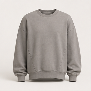 Sudadera Personalizada para Hombre, Cuello Redondo, Estilo Relajado, Color Gris Cálido, Tejido Suave, Mezcla de Modal y Felpa, MCRW-0036 - Product Image 1