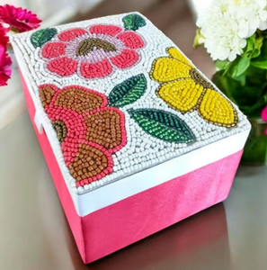 Precio al por mayor: Caja de madera de lujo con arte indio exótico, organizador de tela bordada hecho a mano, color y tamaño personalizables, ligero. - Product Image 1