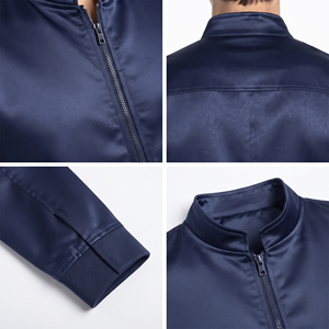 <b>Lightweight</b> <b>Men</b> Stand Collar Satin <b>Jacket</b> Casual Wear Zip-up Soft Shell <b>Jacket</b> Autumn Wear Regular Fit Bomber Zipper <b>Jackets</b> <b>Men</b> - Product Image 6