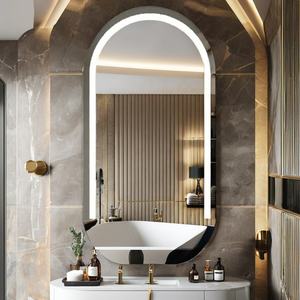 Miroir de salle de bain mural LED de luxe Daystar Trade en forme d'arche avec éclairage rétroéclairé moderne et commande par capteur tactile - Product Image 2