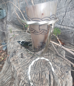 Custom Logo Engraved Eco-Friendly Natural Ox Horn <b>Beer</b> Mug Custom Size Nautical Viking Animal Decorative Stand Food Safe - Product Image 4