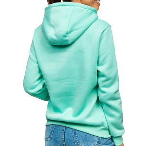 Sudadera con Capucha para Mujer, Color Verde Menta, Felpa, con Bolsillo Frontal, Largo Regular, Color Sólido, para Otoño - Product Image 3
