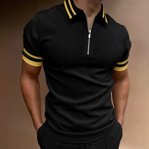 Chemises décontractées pour hommes 100% coton avec logo brodé, chemises de golf personnalisées à manches courtes, séchage rapide, respirantes, prix bas, vente en gros - Product Image 1