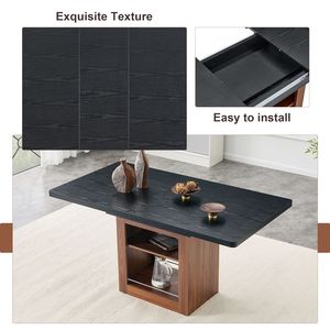 Set Moderno di Tavolo da Pranzo a L Espandibile e Sedie, Tavolo Estraibile 59-71 Pollici, 4 Sedie in Lino e Cotone Grigio Scuro per Sala da Pranzo - Product Image 6