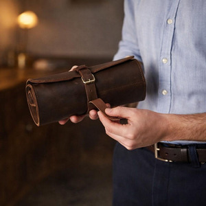 Premium leather <b>tool</b> <b>roll</b> organizer bags wholesale OEM supplier custom logo export quality portable storage custom quality - Product Image 2