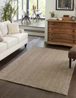 Tapis d'intérieur en jute gris tissé à la main, tapis en fibres naturelles, style bohème, pour la décoration du salon et de la chambre à coucher