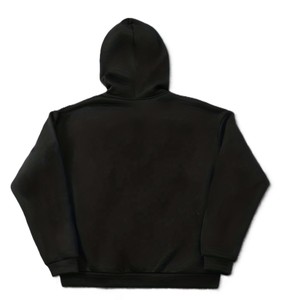<b>Men's</b> Oversized Black Hoodie <b>White</b> Cursive Logo Front Pocket Quick Dry Breathable Regular Fit Casual Style Fleece <b>Sweatshirt</b> - Product Image 3
