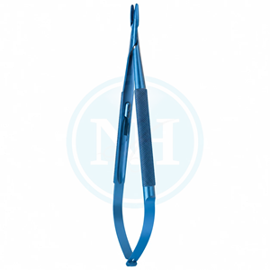 Porte-aiguilles en titane Jacobson 'Heavy Style' à corps rond et mâchoires poudrées de diamant, pour aiguilles plus grandes - taille 3/0, mâchoires droites - Product Image 4