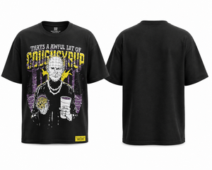 T-shirt pour homme à manches courtes, col rond, coupe oversize, 100% coton, style streetwear, avec motif imprimé 'That's Awful Lot Cough Syrup' - Product Image 2
