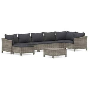 Ensemble de salon de jardin en rotin PE gris acier avec revêtement en poudre - Product Image 2
