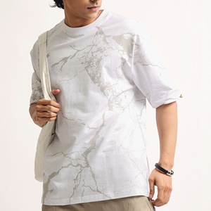 T-shirts décontractés tricotés imprimés à manches longues et épaules tombantes, grande taille, écologiques, nouvelle collection, meilleures ventes 2026, blanc pour hommes - Product Image 3