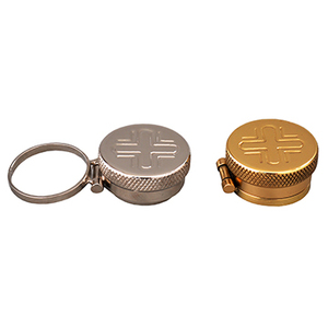 Hinged Holy Oil Stock <b>Cross</b> Engraved <b>Top</b> | Portable Oil Container – DOUBLE VEE EXPORTS - Product Image 1