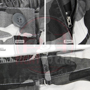 Pantalones cortos cargo de camuflaje gris de algodón para hombre, hechos a mano, de material suave, estilo urbano, con múltiples bolsillos. - Product Image 3