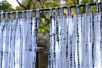 Mavi Shibori Tie Dye Boho Pamuklu Çubuk Cepli Perdeler ve Valanslar Çevre Dostu Yarı Saydam Toz Geçirmez Oturma Odası Dekor Hediyesi