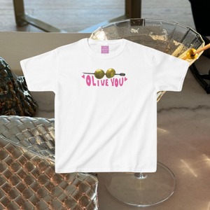 Custom Logo Funny Pun Graphic Baby Tee Olive you, 100% Cotton Women's Slim Fit Crop <b>Top</b>, High Quality Apparel Factory Wholesale. - Product Image 5