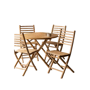 เก้าอี้ไม้ไผ่พับได้สำหรับรับประทานอาหารกลางแจ้งห้องครัวบ้านไร่และวิลล่าเฟอร์นิเจอร์ไม้ไผ่ - Product Image 5