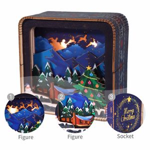 Puzzle 3D in Legno 'Buon Natale' per Adulti, Kit Modello con Luci Notturne, Decorazioni da Scrivania e Regali di Compleanno per Donne - Product Image 6