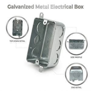 Caja de Conexiones Metálica Resistente de Acero Galvanizado de 1.6mm-2.0mm de Espesor con Aberturas de 1/2, 3/4 o 1 Pulgada, Anticorrosión y Resistente al Fuego - Product Image 1