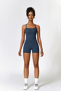 Two Piece Yoga Workout Sets For Women Tank Top Matching High Waist <b>Booty</b> Lifting Shorts Gym Yoga Active Wear Outfits - Product Image 3