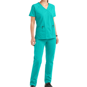 Comfortable Stretchy Hospital Nurse <b>Doctor</b> Use Scrubs Uniform <b>Sets</b> V neck Short Sleeves Jogger Wholesale Women Stretch Uniform - Product Image 6