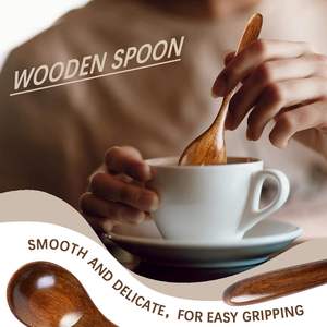 Wooden Serving Spoon Long Handle Eco Friendly Durable Natural Finish Kitchen Dining Utensil - Product Image 4