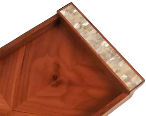 Bandeja de servicio de nácar de madera rectangular grande de diseño superior de lujo, vajilla de calidad de la India al mejor precio - Product Image 2