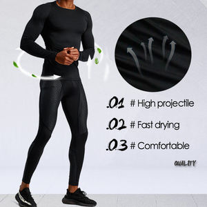 2026 T-shirt de compression personnalisé en gros avec logo frontal, respirant, à manches longues, pour hommes, pour la gym, le fitness, l'entraînement de basketball, anti-UV - Product Image 3