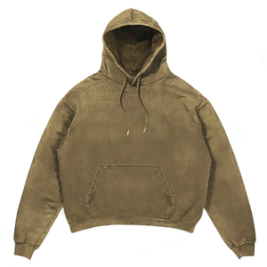 เสื้อฮู้ดซิปสีเขียวมะกอกสำหรับผู้ชาย ทรงโอเวอร์ไซส์ สไตล์สตรีทแวร์ ผลิตจากผ้าฝ้ายเฟรนช์เทอร์รี่ แขนปกติ ใส่ได้ในฤดูหนาว เป็นมิตรต่อสิ่งแวดล้อม - Product Image 4