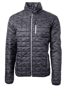 Veste d'hiver matelassée pour homme, col montant, fermeture éclair, coupe-vent, rembourrage en polyester, style décontracté, coupe régulière, couleur unie - Product Image 2