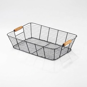 Exclusive Black Metal <b>Wire</b> <b>Storage</b> <b>Basket</b> With Copper Handles Kitchen Pantry Organizer Fruit And Vegetable Bin For Home <b>Storage</b> - Product Image 4