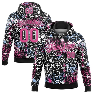 Sweat-shirt à capuche sportif 3D noir-vert fluo avec motif graffiti personnalisé, vente en gros OMMIZ INDUSTRY - Product Image 4