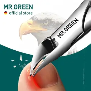 MR.GREEN กรรไกรตัดเล็บเท้า เครื่องตัดเล็บมืออาชีพ Paronychia เครื่องมือ ต่อต้านกระเซ็นเล็บชุดสแตนเลส