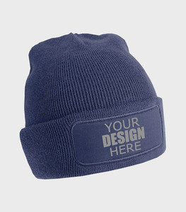 Bonnet en laine mélangée tricoté de luxe, style rayé uni, durable, imprimé numériquement, unisexe, pour l'automne et Noël - Product Image 2