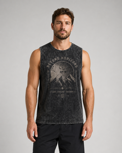 Quick Dry Breathable Eco-Friendly Polyester Tank <b>Top</b> Wholesale <b>Low</b> Price Sleeveless Workout Wear Men's Custom Logo OEM Custom - Product Image 6