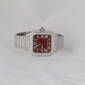 Elegante Reloj de Pulsera con Correa Plateada y Diamantes, Esfera Cuadrada Analógica con Adornos de Moissanita y Movimiento de Cuarzo de Primera Calidad - Product Image 1