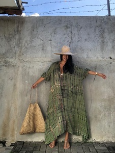 Robe Kimono brodée florale longue pour femmes Look kaftan couverture d'été femmes vêtements d'été cravate teinture caftan femmes longue grande taille - Product Image 3