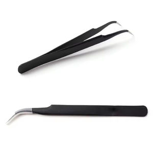 Pince à cils pour salon de beauté, lot de 2 pinces à extensions de cils, couleur personnalisée, fibre professionnelle de haute qualité - Product Image 1