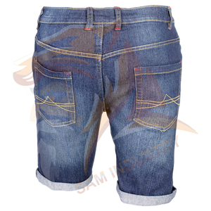 Shorts en jean taille mi-haute tendance, fabriqués sur mesure par un fabricant professionnel, avec logo personnalisé, pour hommes adultes. - Product Image 2
