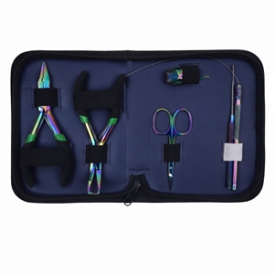 Kit Profesional de Herramientas para Extensiones de Cabello con Micro Anillos, Alicates para Remover Anillos, Gancho para Enhebrar Hilos, Mini Tijeras - Product Image 1