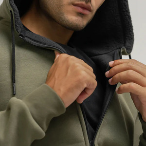 Hot Selling Fashionable Slim Fit Regular Fit Men Winter Hooded Solid top Heavyweight Men Tracksuits 100% Cotton Training Wear - Product Image 2