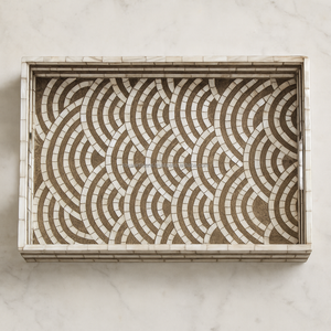 Bandeja de Servir de Lujo con Incrustaciones de Madreperla, Diseño Hexagonal, Bandeja Decorativa de Madera Hecha a Mano, Elegante Artículo de Decoración para el Hogar, Regalo - Product Image 2